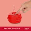 Sistema Microwave Egg Cooker Easy Eggs | Egg Poacher with Steam Release Vent | 270 ml | BPA-Free | Red