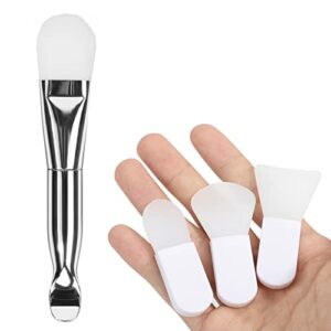 MWOOT 4PCS Silicone Face Mask Brush Beauty Mask Applicator Brush Mud Clay Facial Mask Application Tools Dual Sided Brushes for BB CC Cream Body L