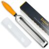 Deiss PRO Citrus Zester & Cheese Grater — Parmesan Cheese Lemon, Ginger, Garlic, Nutmeg, Chocolate, Vegetables, Fruits - Razor-Sharp Stainless St
