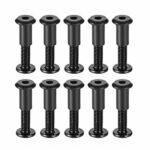 sourcing map Screw Post Fit for 5/16"(8mm) Hole Dia, Male M6x30mm Binding Bolts Leather Fastener Carbon Steel Black 10 Sets