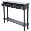 Living Room Console Sofa Table Console Table Grey Wooden 3 Drawer Console Dressing Table Slim Entry Hallway Table for Hallway Entryway Entrance H