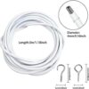 D.A.Y. Republic 4 Meter Curtain Wire Cord with 8 Pairs of Hooks & Eyes, Multi-Purpose Voile Wire Cable, Cut to Size, Perfect for Hanging up Net C