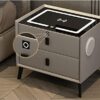BAUBUY Smart Led Nightstand with 23 Drawers UsbWireless Charging Port and Fingerprint Lock Bluetooth Speaker Small Side Table for Bedroom Living