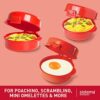 Sistema Microwave Egg Cooker Easy Eggs | Egg Poacher with Steam Release Vent | 270 ml | BPA-Free | Red