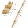 YUEMING 2Pcs Expandable Wood Wall Rack Folding Hanger 10 Pegs Wooden Hook Wall Mounted Expanding Storage Rack, Wall-Mounted Coat Rack Retractable