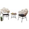 Bistro Set Outdoor Balcony Table And Chairs Set Simple Iron Backrest Set Of Three Combination Garden Furniture Set Does Not Contain Accessories P