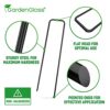 GardenGloss® Landscape Staples Made of Steel non-galvanized (50pcs) - Strong Garden Pegs Stakes for Weed Control Membrane, Netting and Fence - Gr