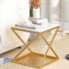 XYSQWZ Bedside Tables Side Table End Tables 2 Tier Square Storage Small Round Tea Table Coffee Table Mid Century Modern Coffee Table with Base fo