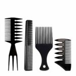 Mens Styling Comb Afro Hair Comb Hairdressing Comb Men Hair Care Set Salon Barber Brush Tool for Natural Curly Long Thick Hair StyleBlack4 Pcs