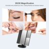WEILY Lighted Makeup Mirror with 21 LED Lights Dual Power Supply 2X3X Magnifying LED Adjustable Brightness and Angle Black