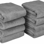 Microfibre Face Cloths Makeup Remover Cloths Face Drying cloths Wash Towels Facial Cleansing Towels Super Soft 30cm x 30cm 8 Pack Grey