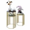 Side Table Round Metal End Table Sofa Table Modern Side Table Flower Stand Lamp Table Bedside Tables for Living Room Entryway Corner table9871 Co
