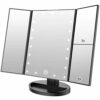 WEILY Lighted Makeup Mirror with 21 LED Lights Dual Power Supply 2X3X Magnifying LED Adjustable Brightness and Angle Black