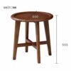 Lapdesks ZR Round Solid Wood Side Table Coffee Table Corner Table Bedside Table Leisure Table for Living Room Bedroom Balcony 50 55CM Furniture