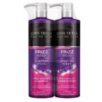 John Frieda Frizz Ease Brazilian Sleek Frizz Immunity Smoothing Shampoo and Conditioner Set 2 x 500 ml For Frizzy Medium to Coarse Hair Large Pac