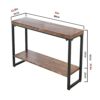 Table 2 Tier Sofa Table Wood Rectangular Console Hall Industrial Entry Table Industrialwith Storage Shelf For Entryway Living Room Hallway In 3 S
