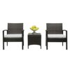 LDIW Patio Furniture Set Wicker Furniture Sets with Cushioned PE Rattan Chairs Conversation Sets with Coffee Table Brown Gradient3pcs