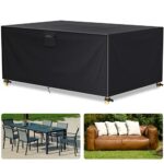 Gorffy Garden Furniture Covers, 180 x 120 x 74cm Patio Furniture Covers Waterproof Rectangle with Air Vent, Heavy Duty 420D Oxford Fabric Outdoor