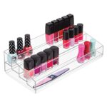 mDesign Makeup Organiser  Cosmetics Organiser with 5 Compartments for Makeup Storage Nail Polish Storage and Other Beauty Products  Clear