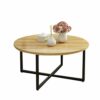 CJXin Living Room Coffee Table Wooden Stable Round Table Sofa Side Table The Mall Corridor Negotiating Table Single Layer Coffee Table Save Space