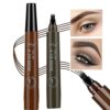 2PCS Eyebrow PenLongLasting BrowWaterproof Eyebrow PencilEyebrow Makeup Natural Professional EyebrowEyebrow Pen with Fork Tip Dark BrownGrey Brow