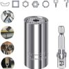 MIMIVIVA Universal Socket Wrench Set (7-19 mm),Suitable for Standard 1/4'' - 3/4'',with Multi-Function Power Drill Adapter, Universal Socket Set,