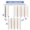 JVVMNJLK 4 Panel Room Divider 6Ft Portable Office Divider Convenient Movable Folding Partition Privacy Screen for Bedroom Dining Room Study Beige