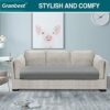 Granbest High Stretch Sofa Seat Cushion Cover Super Soft Couch Seat Cover Sofa Cushion Protector Jacquard Spandex Fabric with Elastic Bottom(3 Se