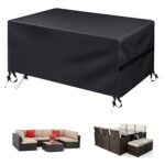Fireowl Garden Furniture Cover Waterproof - 242x162x100cm Rectangular Outdoor 6 - 8 Seater Patio Rattan Table & Chair Set Covers- 600D Heavy Duty