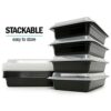 [10 Pack] 1 Compartment BPA Free Reusable Meal Prep Containers - Plastic Food Storage Trays with Airtight Lids - Microwavable, Freezer and Dishwa