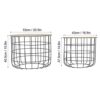 LXXSH 2pcs Living Room Storage Side Table Set Coffee Table with Metal Basket and Wood Tabletop Color  Picture color Size  One size