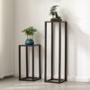 Side Table Compact Accent Table Simple Solid Wood Flowerpot Holder Tall Rectangular Display Stand for Living Room Corner Vase DisplaySize100CMCol