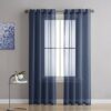 LinenZone Extra Large Sheer White Room Divider Curtains. Pair of 2 Faux Linen White Backdrop Curtain Panels for Extra Wide Windows Bay Windows or