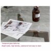 ZWJLIZI Round coffee table transparent tempered glass countertop walnut color solid wood wood grain table base living room sofa table Size  50X45
