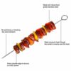 URATOT 24 Pieces Kebab Skewers Reusable Stainless Steel Grilling BBQ Stick Skewers, 3 Sizes (15cm/20cm/25cm) (24)