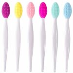 Geviro 6 Pcs Silicone Exfoliating Lip Brush DoubleSided Soft Cleaning Beauty Tool for Smoother and Soft Lip 6 Colors