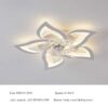 Becailyer 25in Modern Ceiling Fan with Lights, 50W Remote Control Dimming 5-Leaves Shape Led Flush Mount Ceiling Fan Lamp 6 Gear Wind Speed Quiet