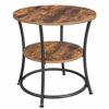 Bedside  2Tier End Table  Nightstand  Industrial Telephone Table  Bedside Table with Storage Shelf  Side Table Living Room Bedroom Office 40X40X6