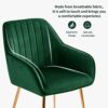 CHUN YI Adjustable height for Durable Chrome Stool Legs Armrests to lean on Ergonomic Design with High Density Foam Cushions Dining Chairs(2,Gree