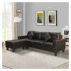 FMOPQ Sectional Sofa Set with L Shape Chaise Lounge Cup Holder and Left Or Right Hand Chaise Modern 4 Seat Sofa