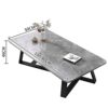 Round Coffee Table Coffee Table Black Coffee Tables for Living Room Modern Nordic Minimalist Style Small Side Table with Desktop and Metal Legs