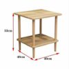 Wood Small CoffeeTable 2 Tiers LivingRoom End Table Modern Industrial Nightstands Round Sofa Side Desk Suitable for LivingroomBedroom Size  50505