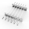 BearMoo BBQ Skewers,Kebab Skewers Sticks Barbecue Forks 43cm 6-Pack Metal BBQ Skewers 8mm Flat Superior Grilling Skewers Durable and Reusable Bar