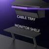 CubiCubi Diamon L Shaped Gaming Desk 53 inch Gamer Workstation, Home Computer Carbon Fiber Surface Corner Gaming Desk PC Table with Cable Tray