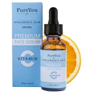 Natural Vitamin C Serum for Face with Hyaluronic Acid Ferulic Acid Jojoba Oil Vitamin E  Premium Anti Aging  Anti Wrinkle Serum with Antioxidant