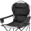 Hyfive Folding Camping Chair Heavy Duty Luxury Padded High Back Camping Fishing - Black - 2 Chairs