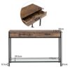 Console Table Long Hallway Sofa Tables Console Table Vintage Slim Hallway Console Table Industrial Narrow Wood Worktop Glass Shelf for Entryway L