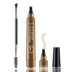 Microblading Eyebrow Pen with Double Ended Brow Brush Waterproof Eyebrow Pencil Longlasting Smudgeproof Brow Pen Makeup Cosmetic Tool Naturally D