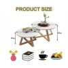 LLLD Modern Nesting Coffee Table Set Of 2 For Living Room Balcony Garden Round Table Plank And Beech Side Table Easy Assembly Strong And Durable