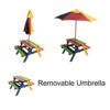 Relsy Kids Picnic Bench With Adjustable Umbrella And Table Set To Make Your Lawn Beautiful With Colourful Children Garden Furniture